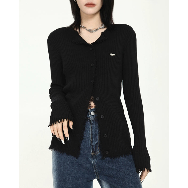 's homemade black knitted cardigan, a new design sense in the summer of popular, with a bottoming shirt and a top for women