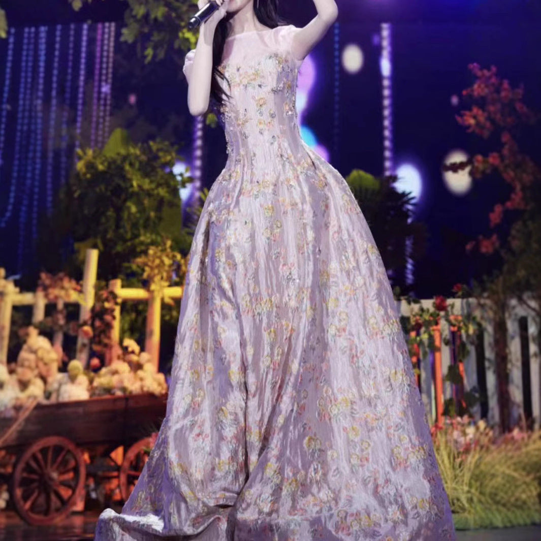 2025 In stock, Chen Yihan has the same princess dress on the run, high-end bride engagement robe dress, fairy dress.
