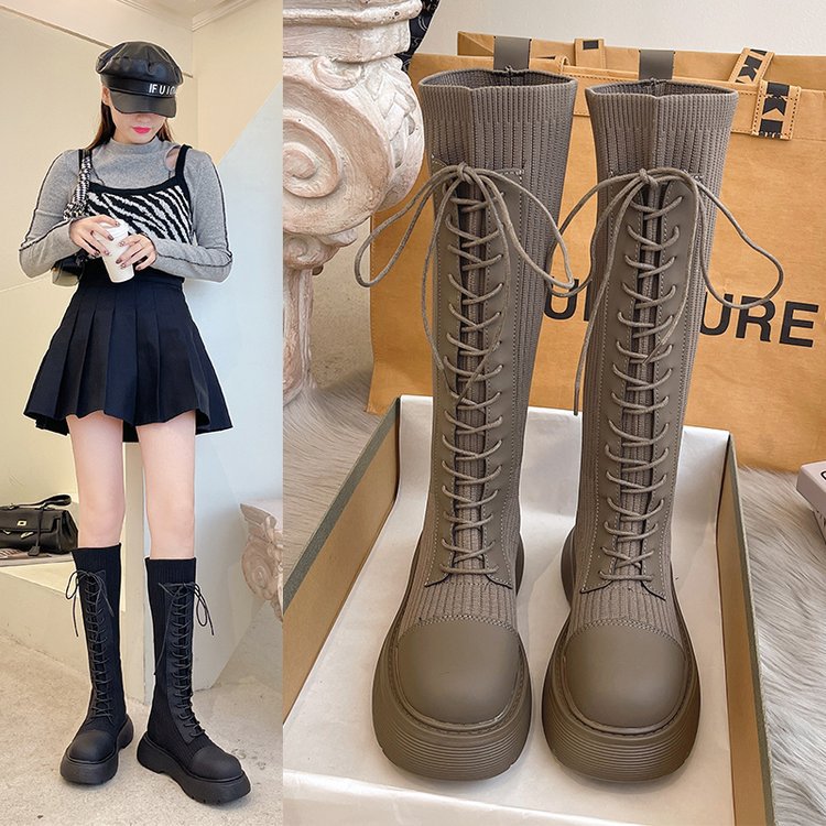 2025 Internet celebrity boots thick sole heightening women's popular autumn and winter new retro travel temperament wear