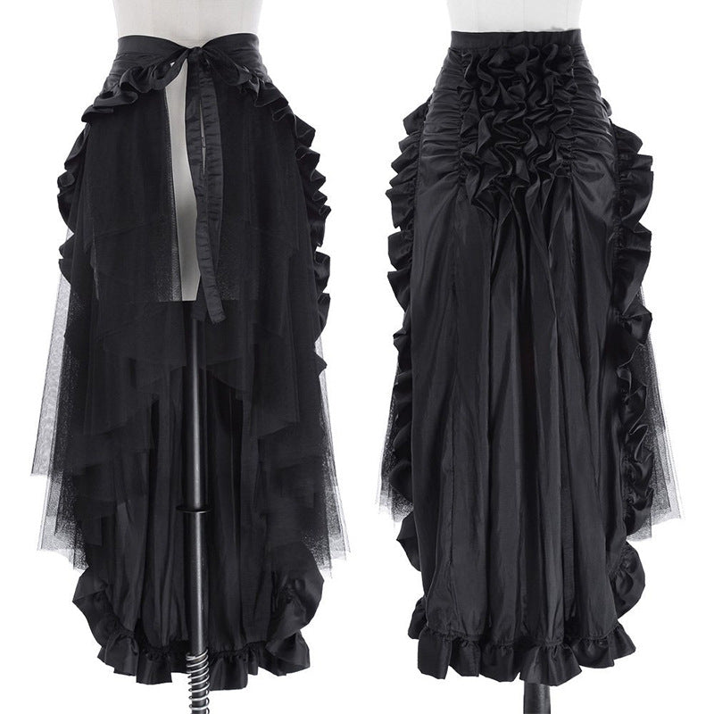 maoxiangshop dress to impress codes plus Size Women Steampunk Gothic Wrap Skirt Victorian Ruffled Pirate Skirt