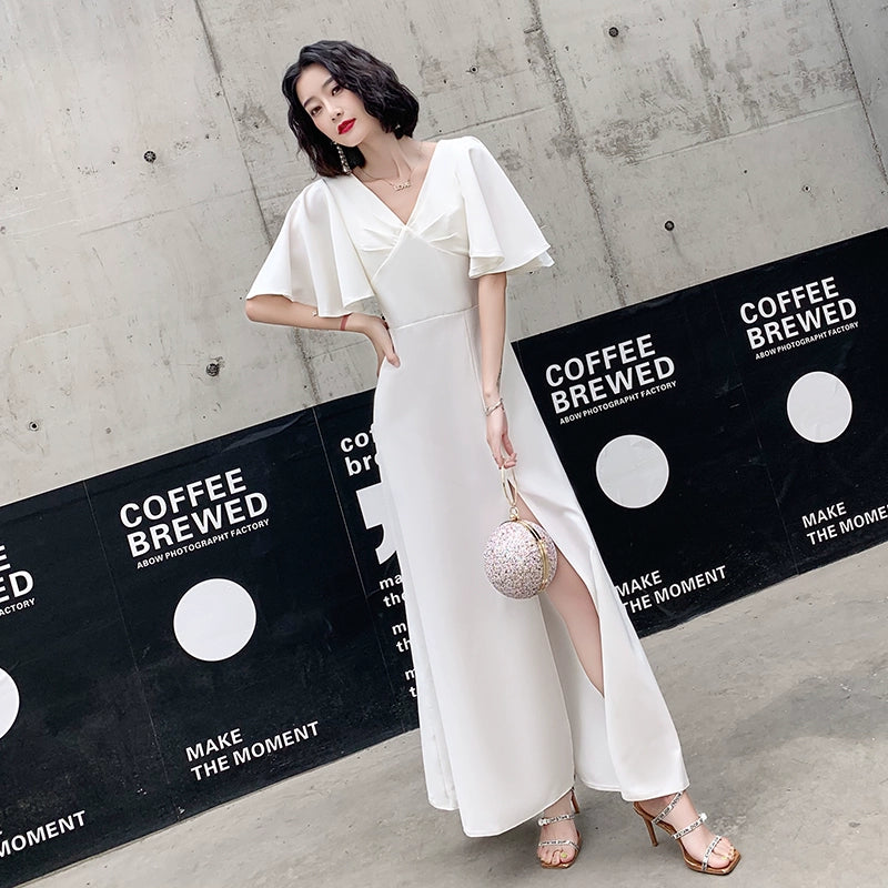 White evening dress dress women's new noble banquet aura queen long elegant temperament socialite dress