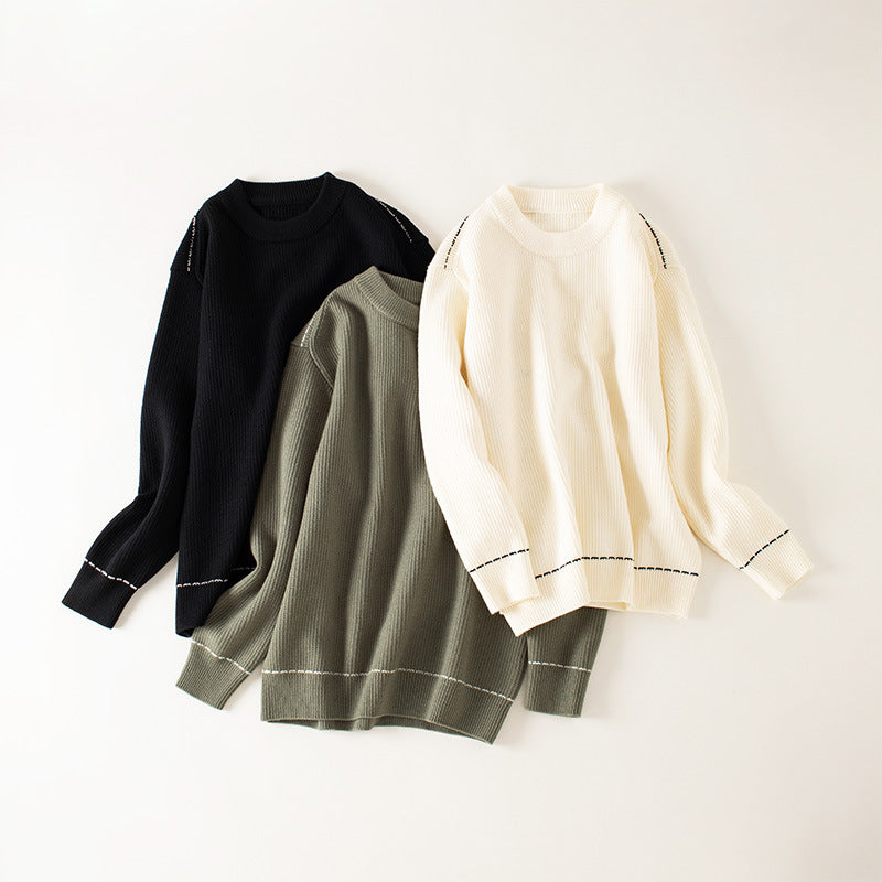 maoxiangshop-shop men fall outfits casual Export Autumn and Winter New Men's Simple Casual Pullover Sweater Sweater Top