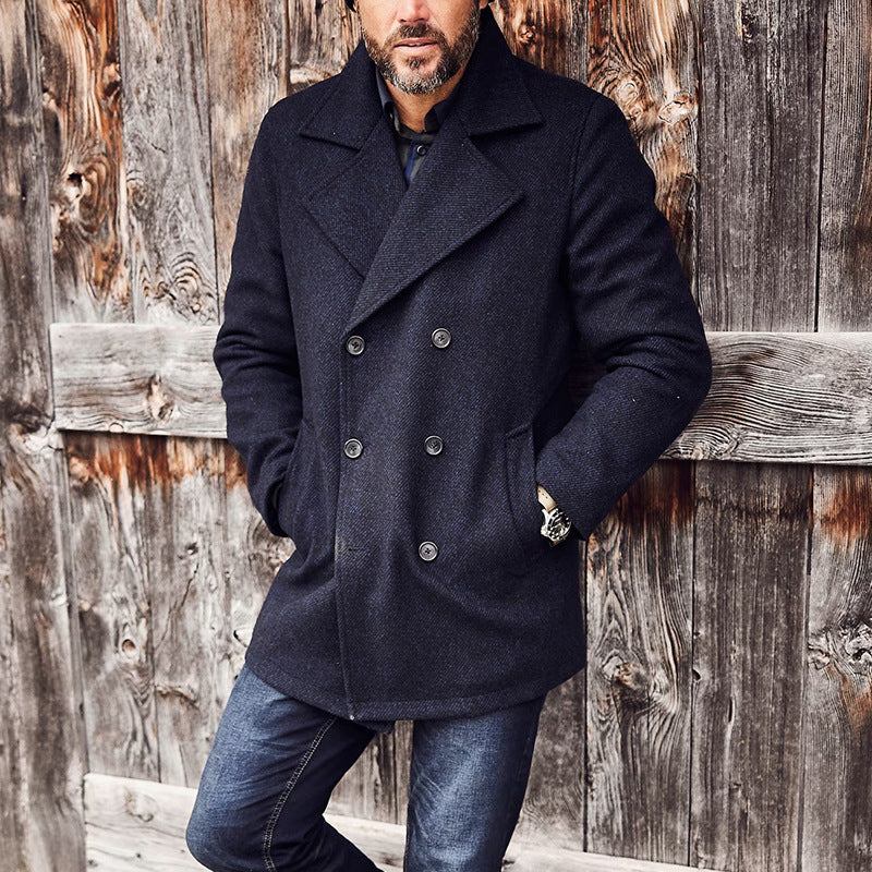 maoxiangshop-shop men’s fashion Casual Mid-Length Men's Jacket Slim Fit All-Match Windbreaker Men