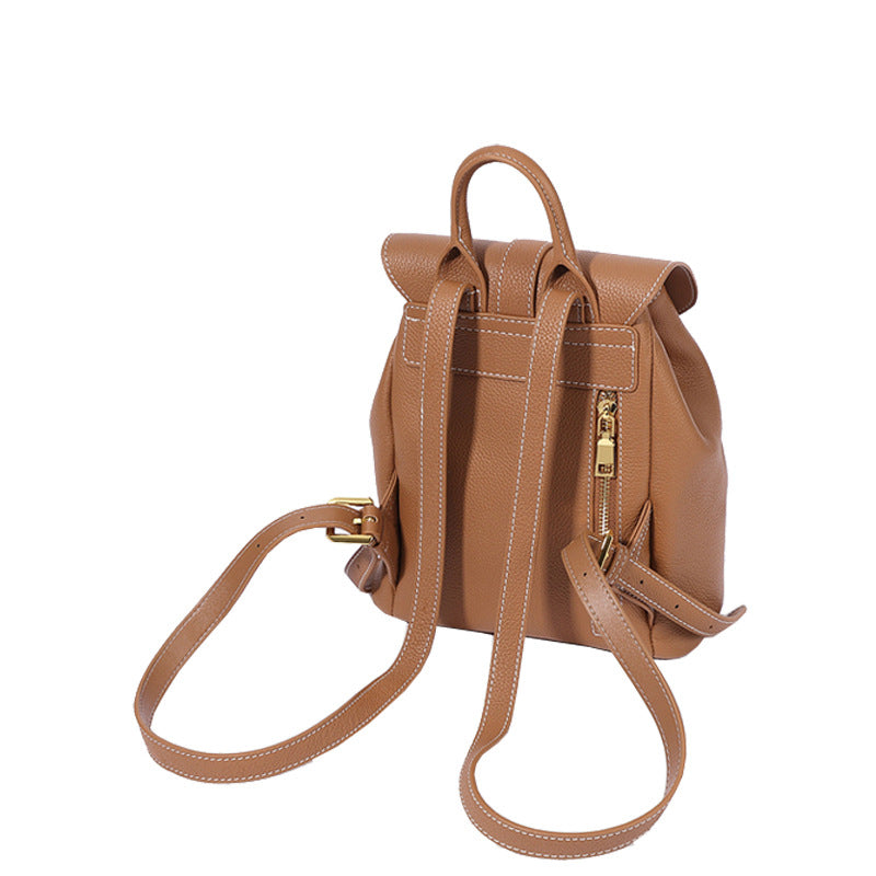 2025 Casual backpack women's autumn new trendy first-layer cowhide women's bag Korean version backpack college schoolbag ins women's tide