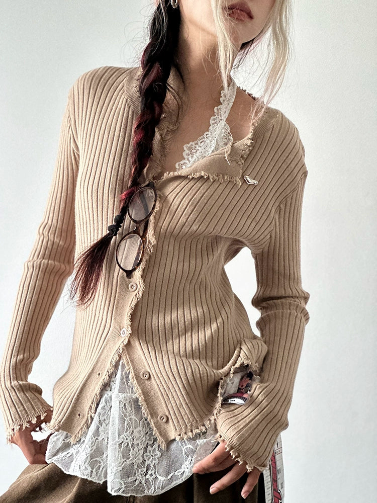 wears a long-sleeved knitted cardigan over the shoulders for women's autumn new slim-fitting undershirt temperament top