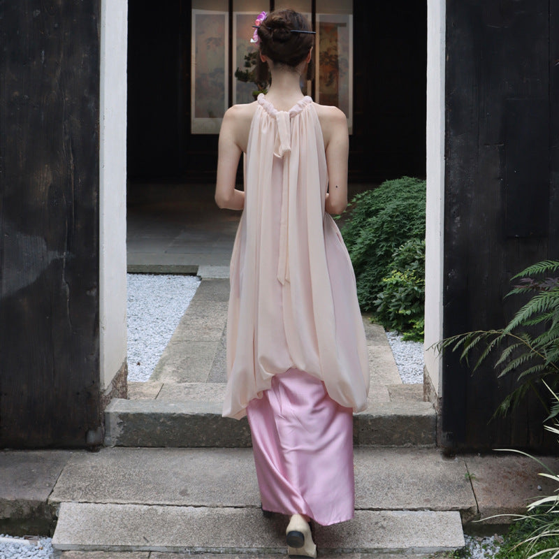 2025 New Chinese style national style neck dress summer high sense temperament fairy dress seaside photo beautiful holiday dress