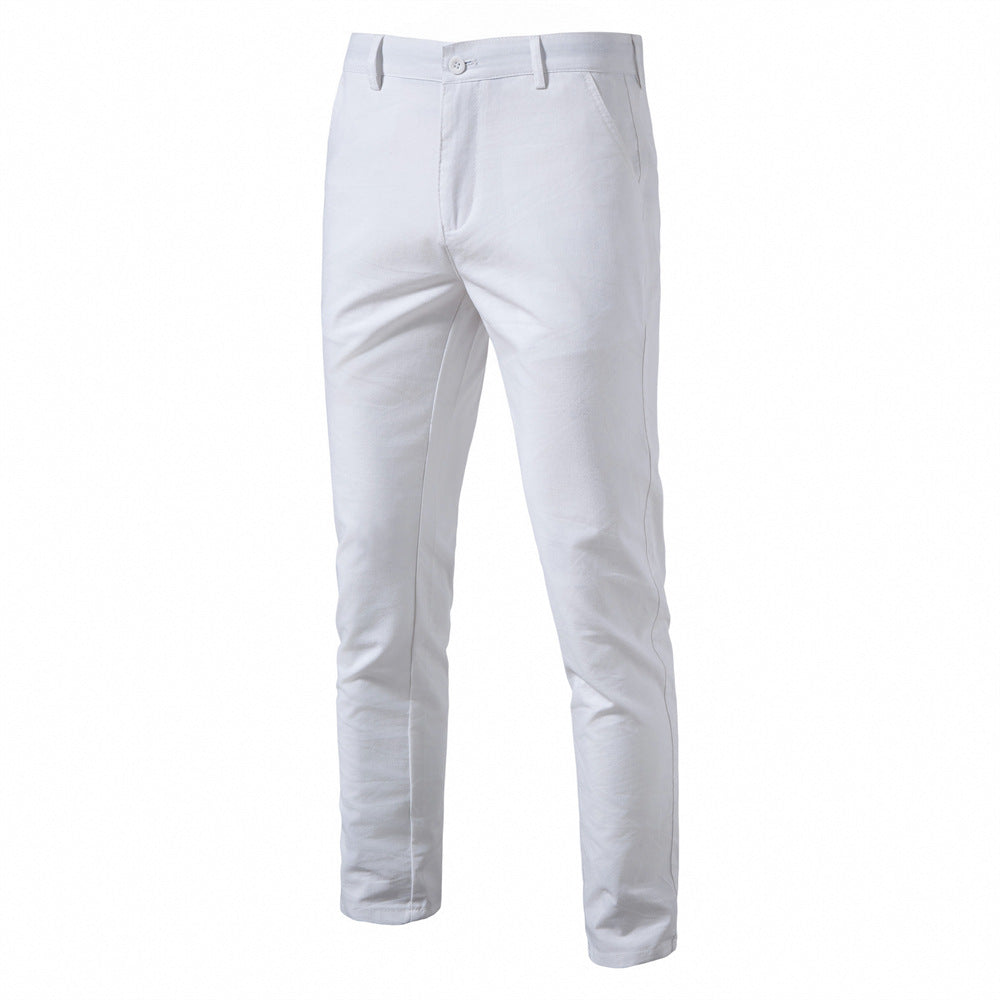 MAOXIANGSHOP 2025 Autumn new men's cotton and linen casual pants breathable straight teen solid color versatile men's trousers