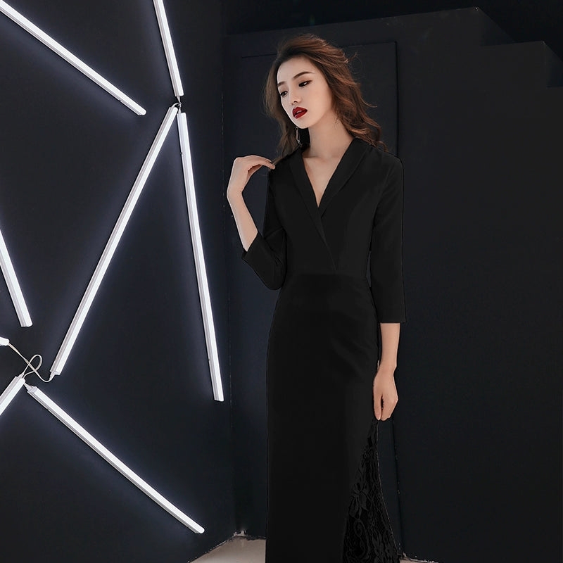 White high-end banquet evening dress dress women's simple, generous and noble long high-end textured temperament celebrity dress