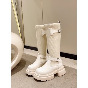 2025 Thick-soled thin round-headed high boots for women's 24 autumn and winter new models run wild Xinjiang is not tired of feet Western boots