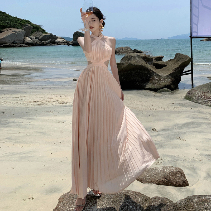 2025 Birthday party light dress women's seaside vacation beach dress high-end 2025 dresses can be worn for parties