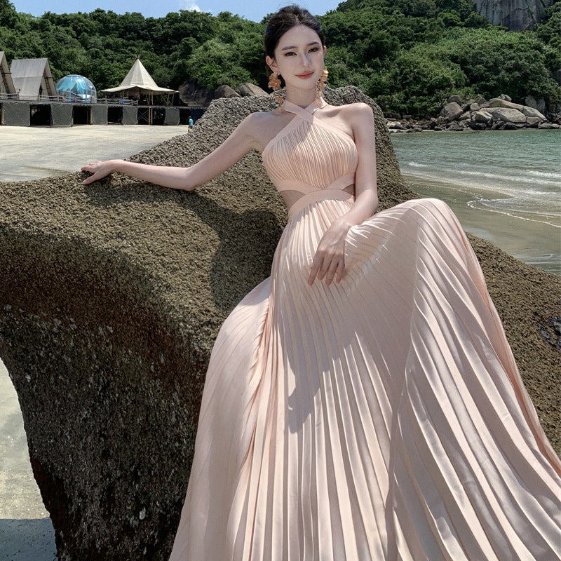 2025 Birthday party light dress women's seaside vacation beach dress high-end 2025 dresses can be worn for parties