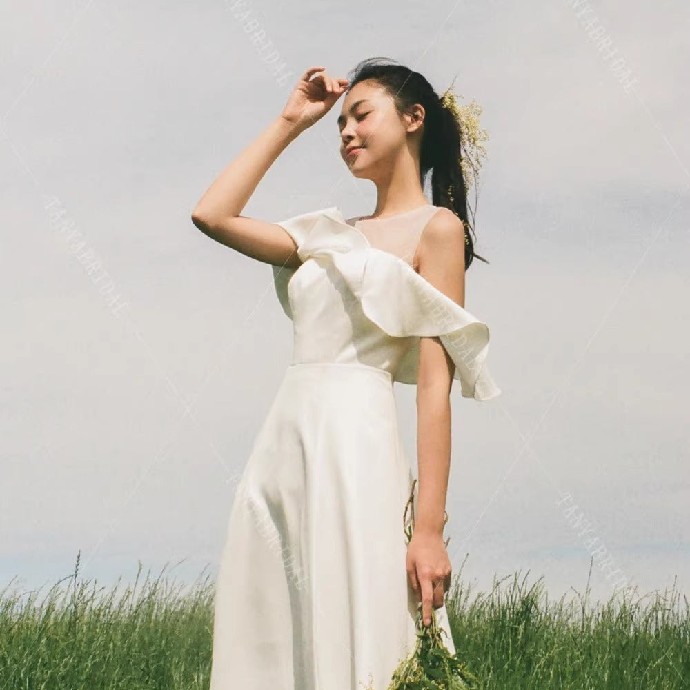 2025 bride sexy suspender light wedding dress satin welcome wedding dress Mori tie license registration small dress skirt women wholesale