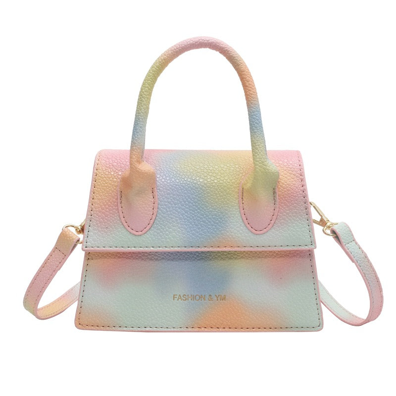 MAOXIANGSHOP 2025 Bag Women's Spring and Summer New Portable Small Square Bag Simple Texture Lychee Pattern Shoulder New Lipstick Bag