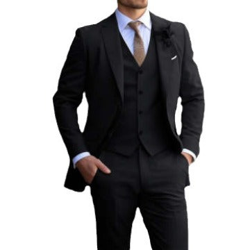 maoxiangshop-shop man outfit 2024 New Business Casual Men's Three-Piece Suit Bridegroom Suit Men's Wedding Banquet plus Size Suit Men