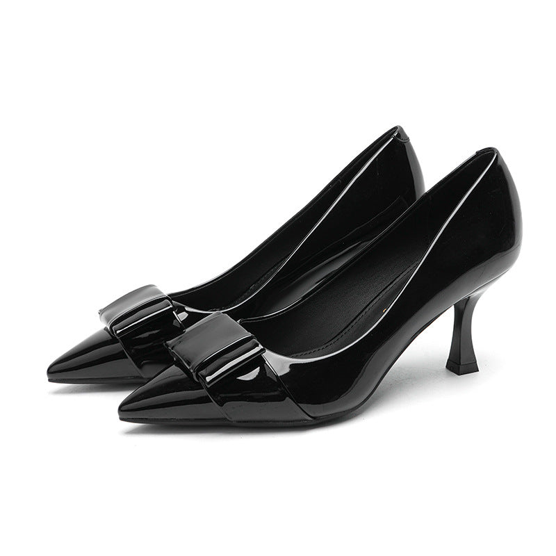 2025 7955-10 Pointed stiletto high heels women's autumn 2025 new commuter banquet work patent leather single shoes women