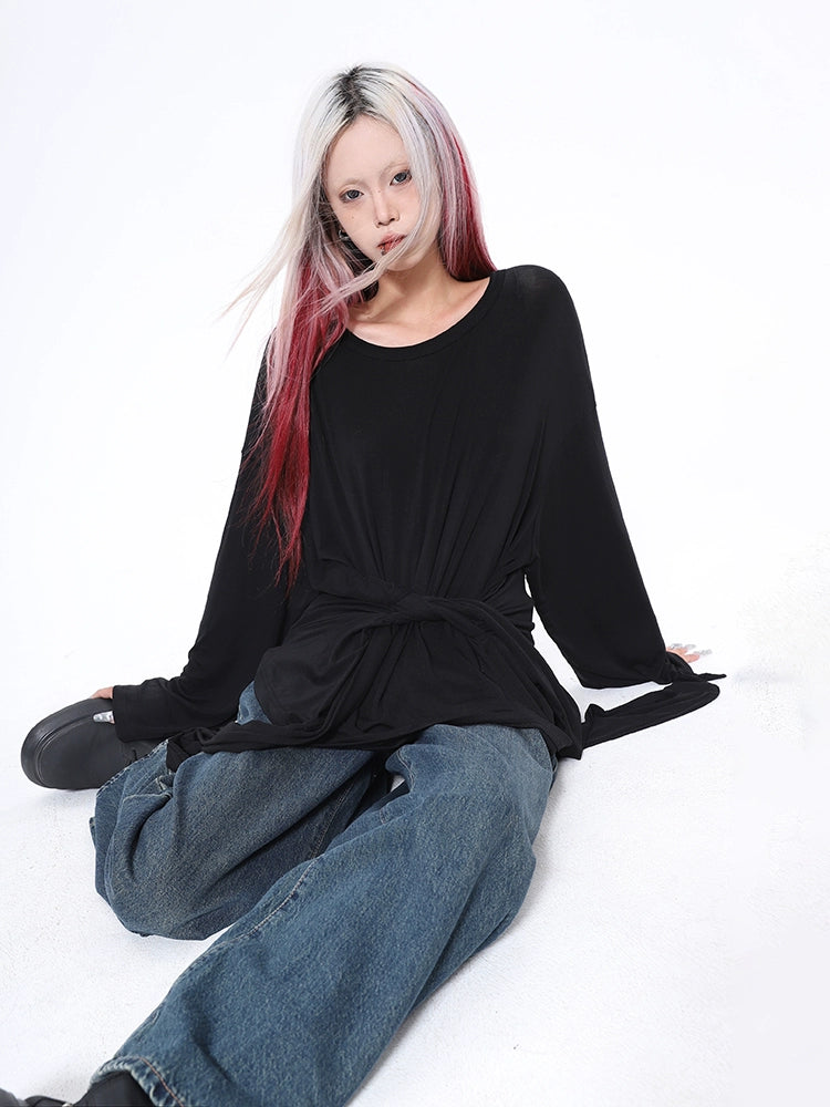 2025 street sense loose long-sleeved t-shirt autumn high-end fashion Popular style design trendy luxury top women