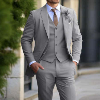 maoxiangshop-shop man outfit 2024 New Business Casual Men's Three-Piece Suit Bridegroom Suit Men's Wedding Banquet plus Size Suit Men