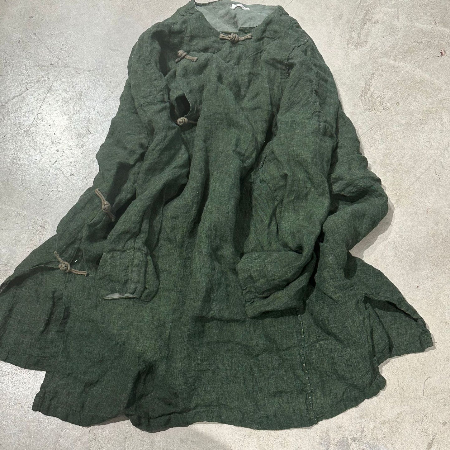 2025 25/2 SN122 retro texture linen handmade buckle three-dimensional robe