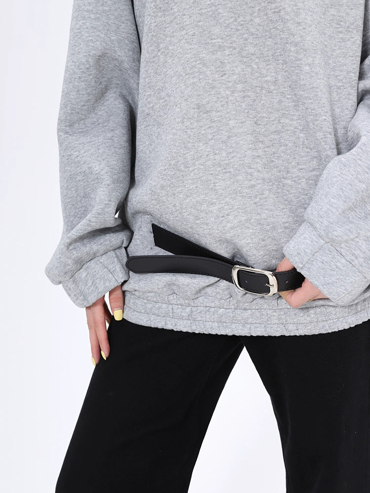 Premium Sense Crew Neck Solid Color Versatile 2025n Sweater Fleece Shirt Autumn and Winter Loose Warm Long Sleeve Top Women