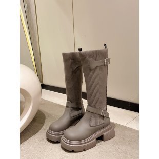 2025 Thick-soled thin round-headed high boots for women's 24 autumn and winter new models run wild Xinjiang is not tired of feet Western boots