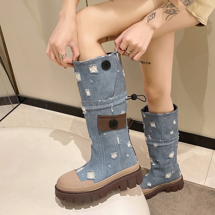 2025 Thick-soled boots cowboy women's autumn and winter popular new models but knee fashion women's boots