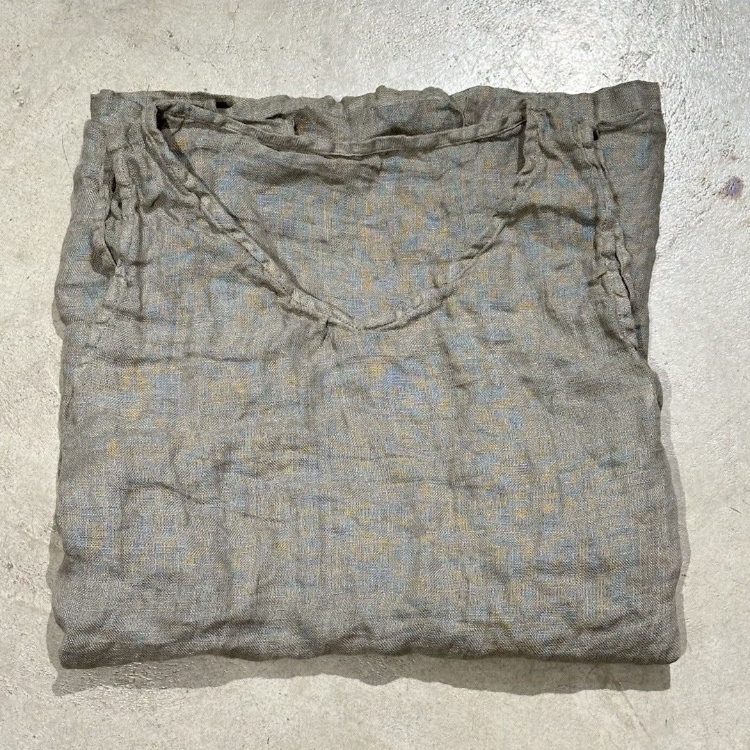 2025 250315/Xiaoyuan, spring and summer yarn-dyed linen retro literary crew neck vest