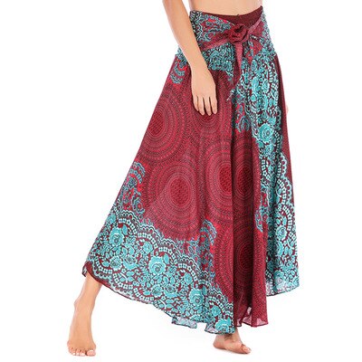maoxiangshop Fashion Skirts Women Clothes Roupas Saia Bottom Women Skirt New Sexy Woman Long Jupe Bohemian Boho Flowers Elastic Waist Faldas