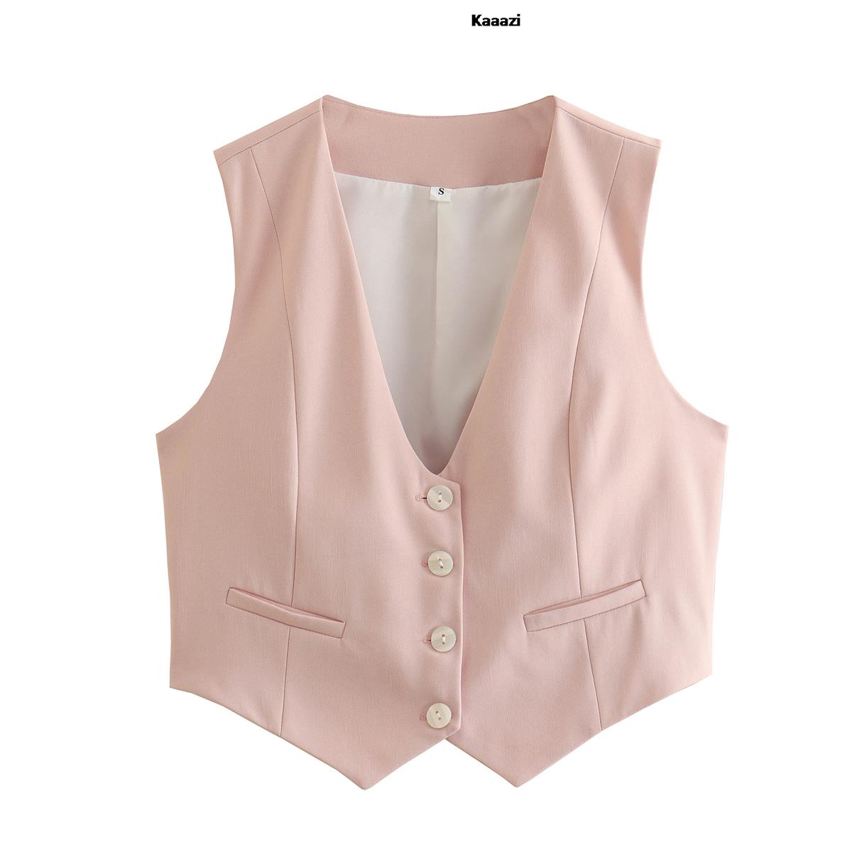 Elegant Fashion Women's Vest 2023 Sleeveless Vests For Women Summer V-Neck Single-breasted Ladies White Casual Tops Coats Chic