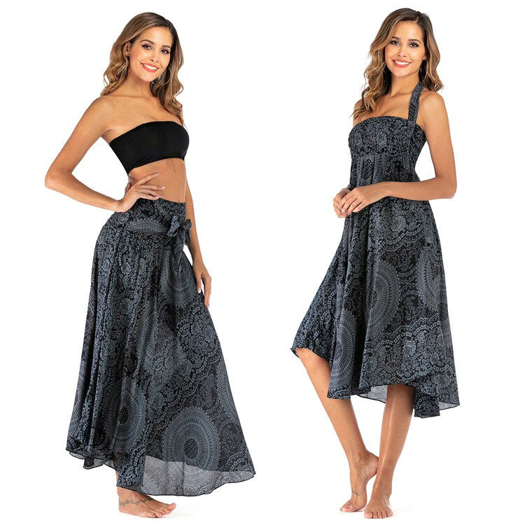 maoxiangshop Fashion Skirts Women Clothes Roupas Saia Bottom Women Skirt New Sexy Woman Long Jupe Bohemian Boho Flowers Elastic Waist Faldas