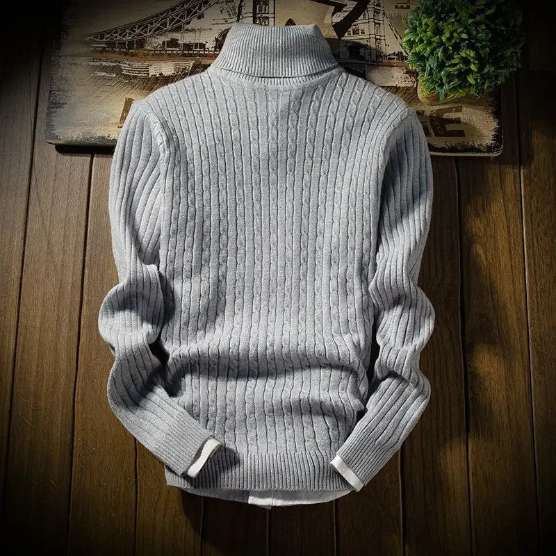 maoxiangshop Male Sweater Winter Pullover Turtle Neck Men S Jumper White