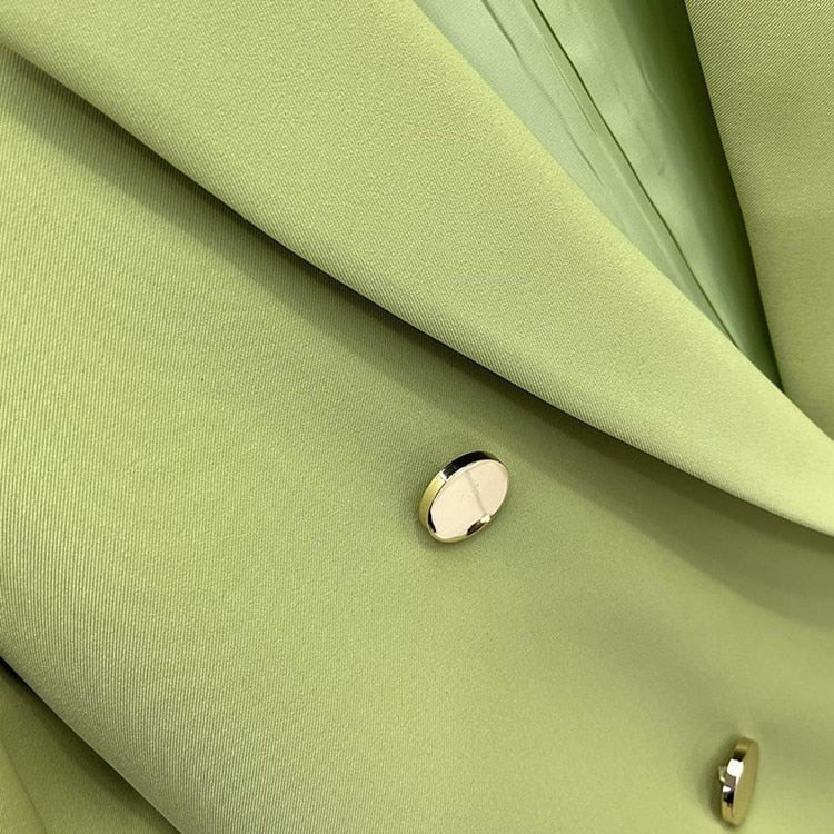 maoxiangshop Women Casual Blazer Double Breasted Suit Jacket Korean Version Pure Color Loose Fashion Suit Jacket Simple Office Ladies Tops