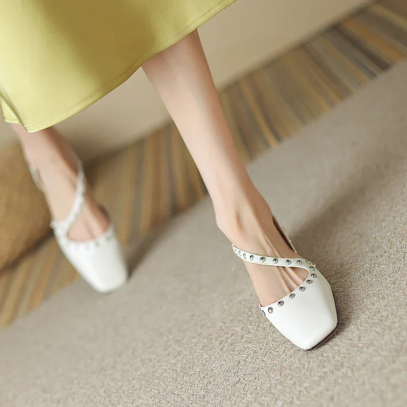 maoxiangshop - New Spring/Autumn Women Pumps square Toe Chunky Heel Mary Janes Solid Women Shoes for Women zapatos de mujer