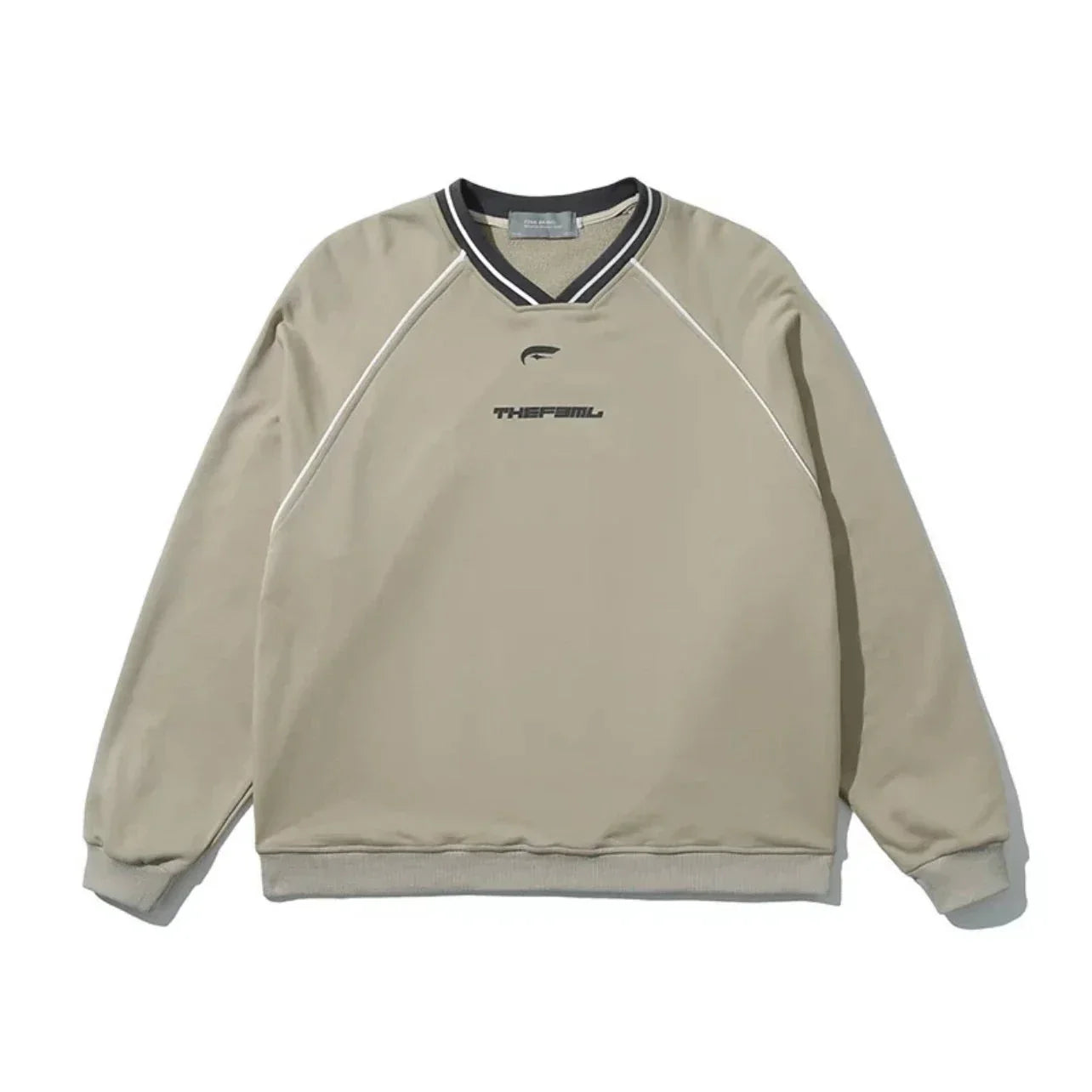 maoxiangshop1 Vintage V Neck Sweatshirt Women Korean Fashion Streetwear Kpop Pullover Casual Harajuku Grunge Cotton Top Autumn Winter