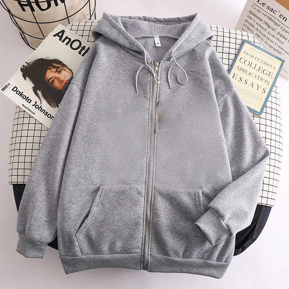 maoxiangshop Fashion Mens Jacket Coat Long Sleeve Sweatshirts Oversized Zipper Hoodies Streetwear Loose Man Hoodies Casual Jacket