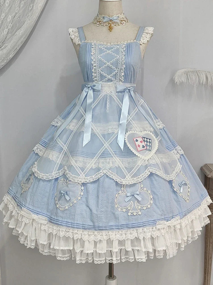 maoxiangshop - Lolita Alice Lace Bow Camisole Dress