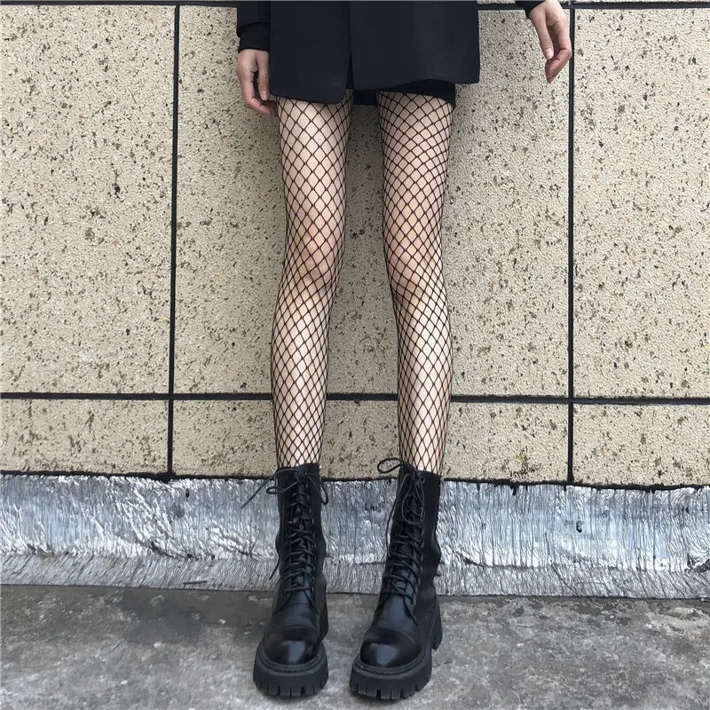 maoxiangshop Fishnet Stockings Black Stockings Women Autumn and Winter Sexy Black Pantyhose Mesh