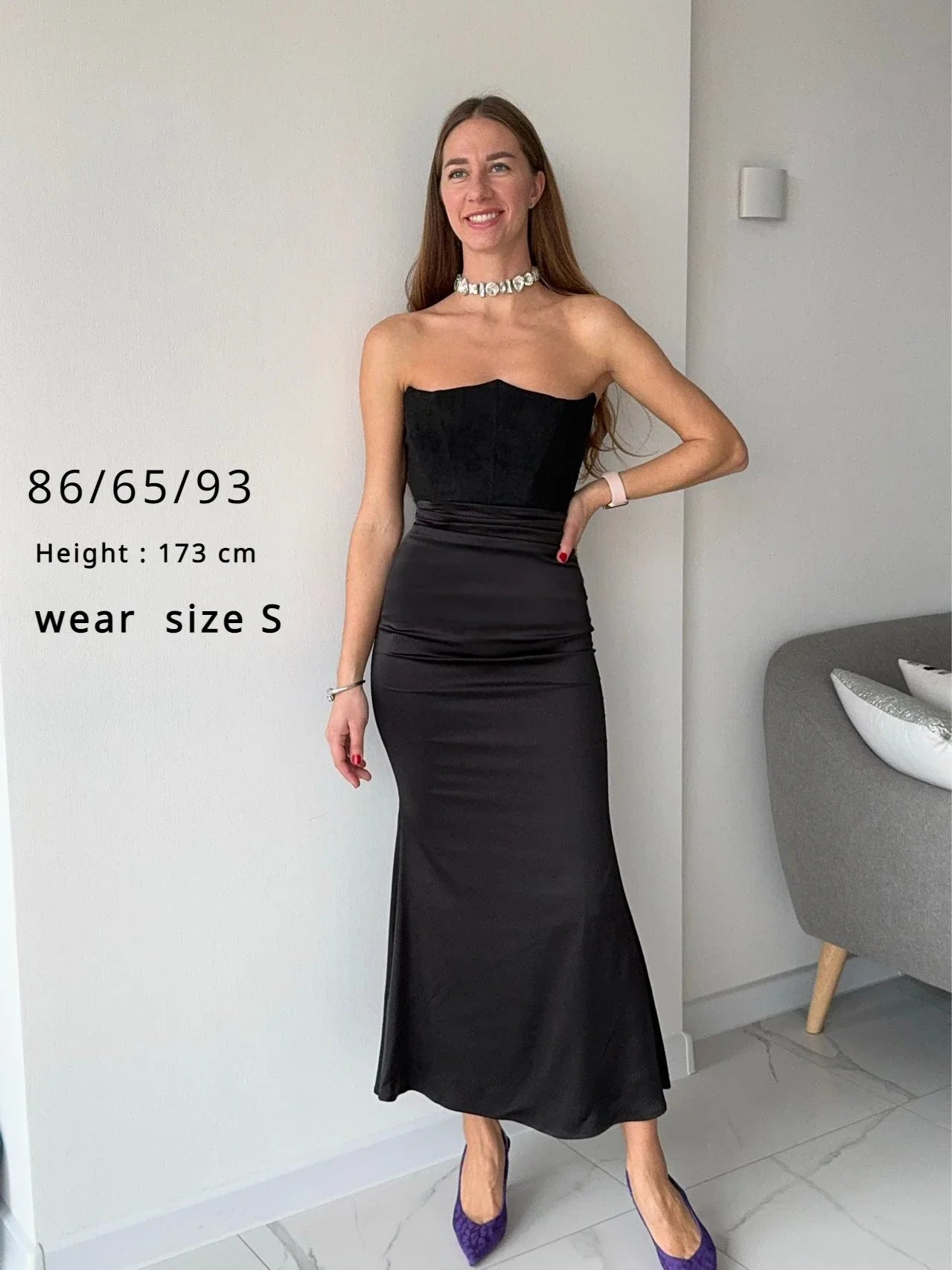 Maxi Strapless Formal Occasion Dresses Elegant Bodycon Corset Party Dresses Sexy Velvet and Satin Patchwork Dress