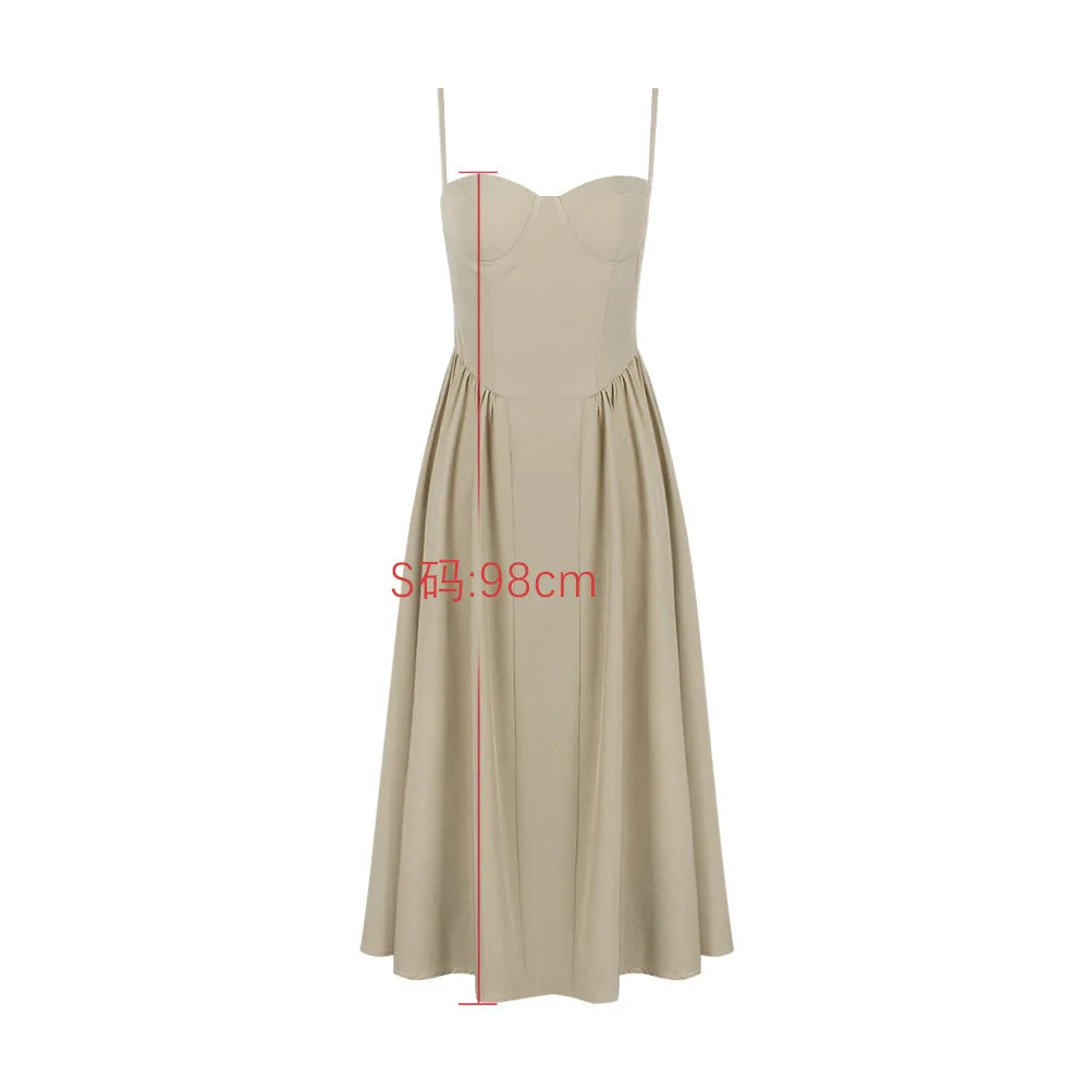 Casual Holiday Dresses Midi Elegant Party Dresses Spaghetti Strap Female Long Dress Summer Women Clothing