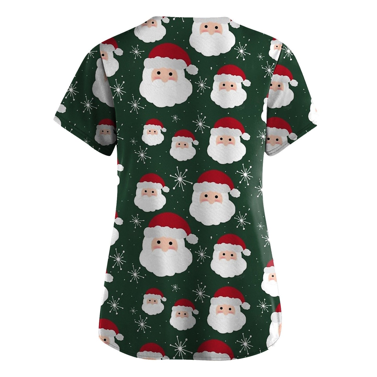 maoxiangshop Cute Cartoon Animals Print Christmas Nursing Scrubs Women Tops Short Sleeve pet salon Work Uniform Blouse Costume Shirts Female