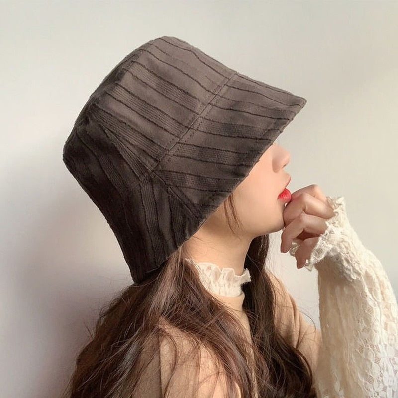 maoxiangshop Bucket Hats Women Solid Simple Basic All-match Casual New Design Korean Fashion Sun Protection Streatwear Harajuku College Cozy