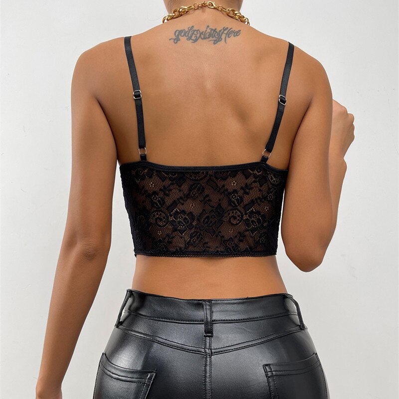maoxiangshop Women Bodycon Crop Top Lace Sweetheart Pleated Cropped Sleeveless Tank Tops Summer Female Spaghetti Strap Slim Fit Camisole