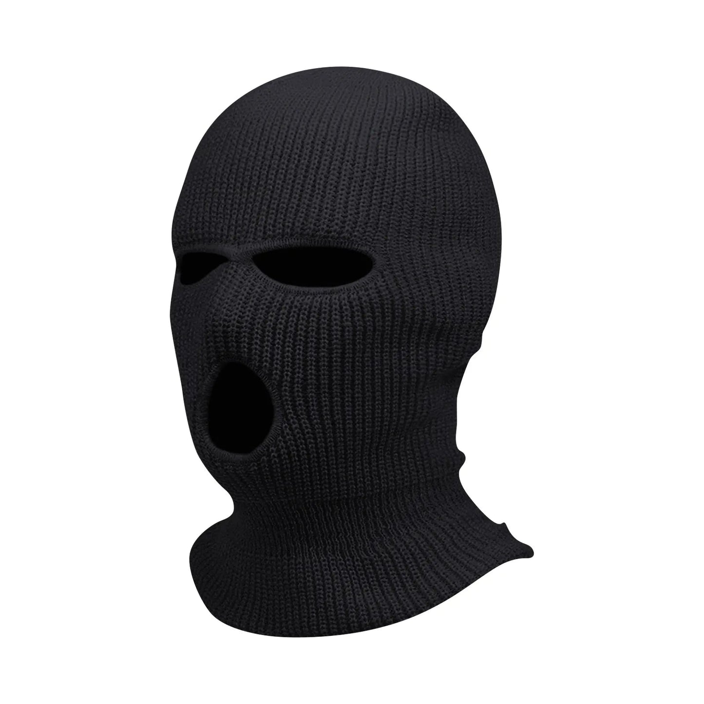 maoxiangshop Winter men's face mask, warm hood, sports scarf, skiing hat, three hole wool hat, outdoor cycling knitted pullover hat