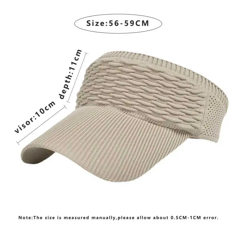 maoxiangshop Fashion Folds Design Women Empty Top Hat Summer Solid Color Large Brim Sunscreen Hat Outdoor Elastic Fabric Sports Sun Cap