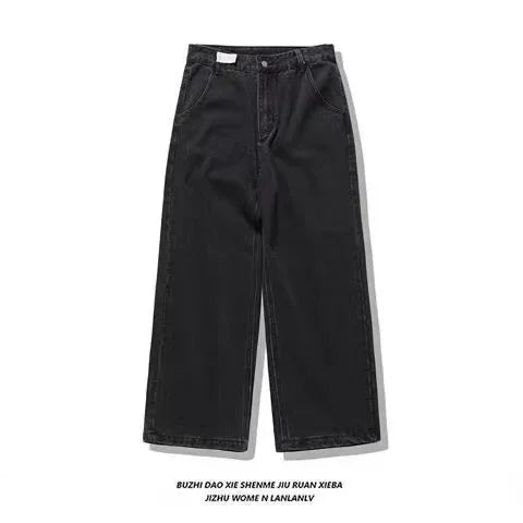 Jeans New Y2K Women Harajuku Retro Hip Hop Cartoon Embroidery Baggy Jeans Black Pants High Waisted Wide Trousers Streetwear