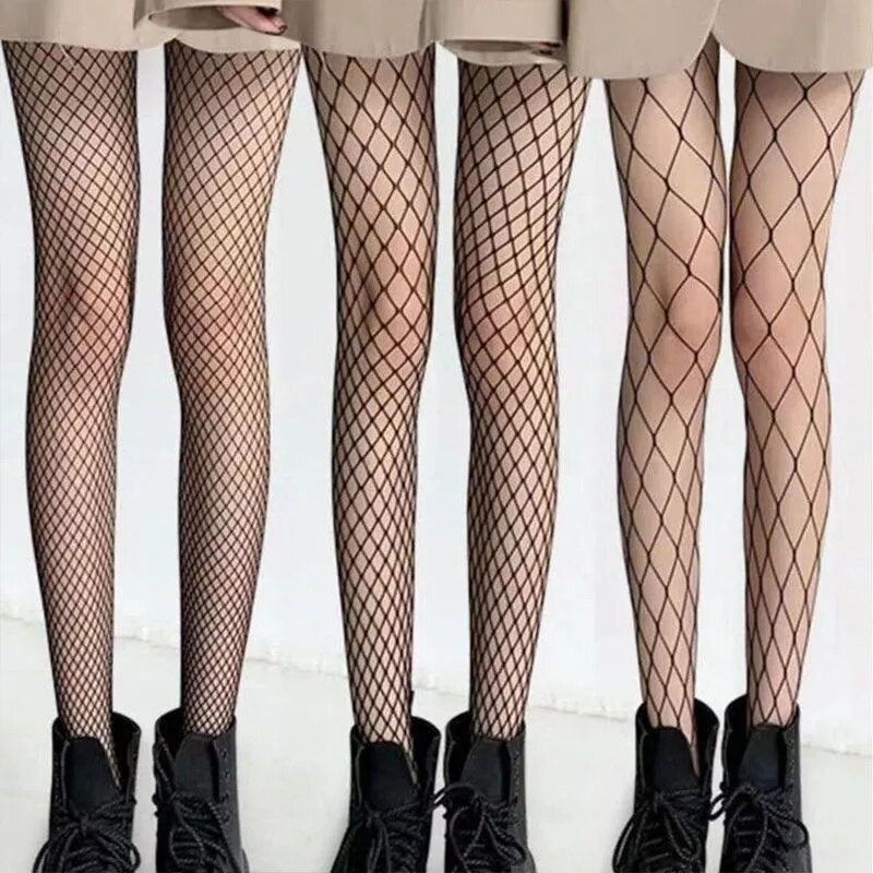maoxiangshop Nylons Fishnet Tights Pantyhose Netting Stockings Leggings For Women White Black Mesh Tights Sexy Fishnet Stockings Lingerie