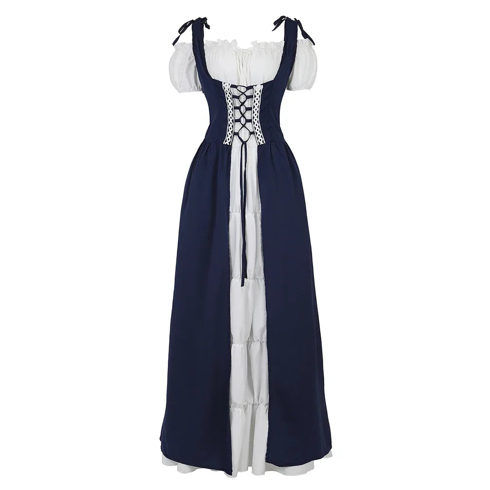 maoxiangshop - Renaissance Dress for Women Irish Medieval Dresses Victorian Female Costumes Halloween Cosplay Costume Masquerade Party Outfits
