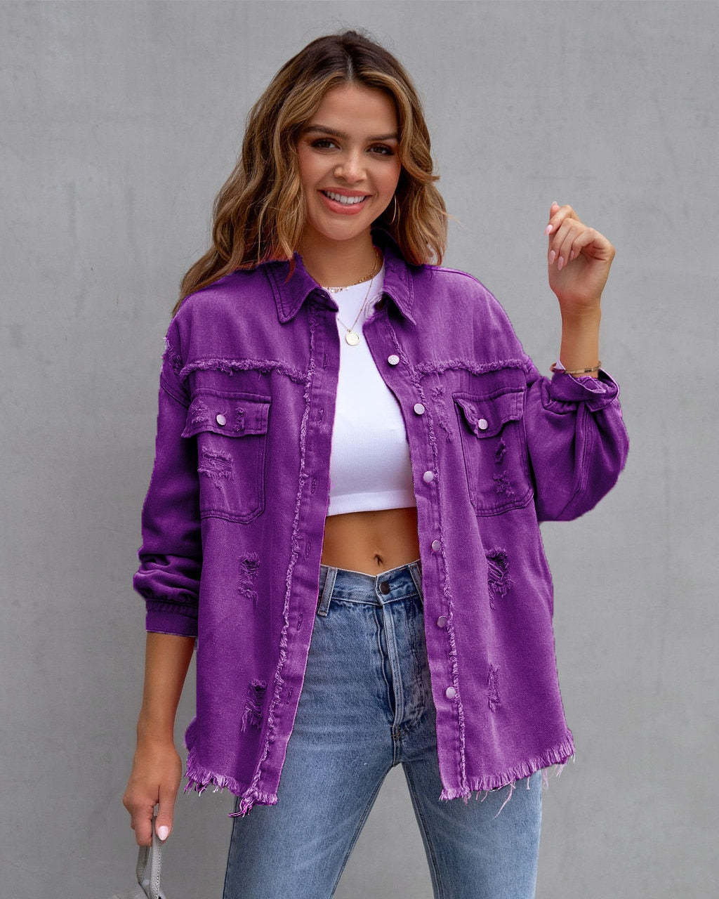 Fashion New In Jackets for Women 2023 Denim Jacket Women Vintage Jean Coats Casual Long Sleeve Top Oversize Clothes Streetwear