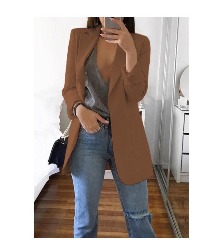 Spring and Summer New Lapel Ladies Suit Jacket Commuter Professional Office Temperament Suit Jacket Casual Jacket Office