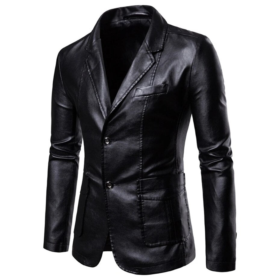 maoxiangshop Plus Size 5XL 6XL PU Jacket Men Solid Color Leather Coat Jacket Casual Motorcycle Biker Coat Leather Jackets Male Big Size 6XL
