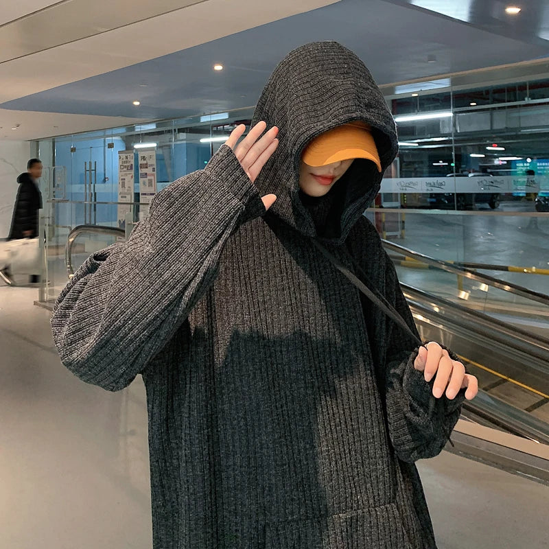 maoxiangshop Sweater Men Spring Autumn Men's Hooded Sweater Casual Pullover Warm Knitted Sweatercoat Pull Homme Plus Size 3XL Streetwear